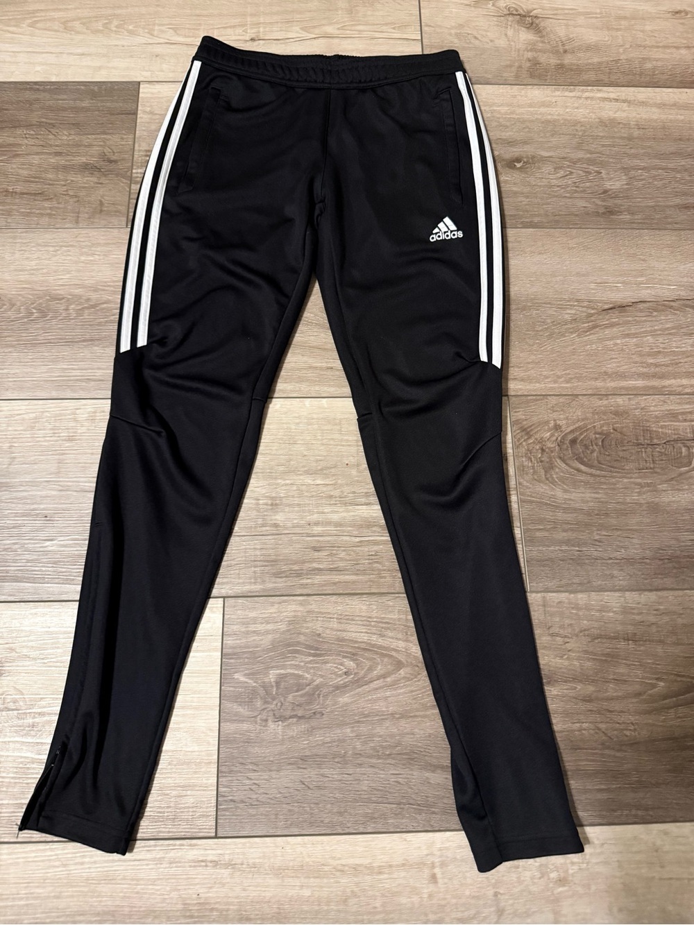 adidas Black Joggers with White Three-Stripes